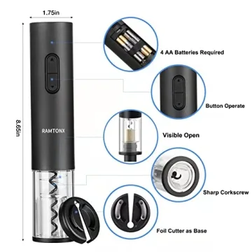 Easy Electric Wine Bottle Opener with Foil Cutter