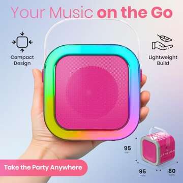 Mini Karaoke Machine with 2 Wireless Mics for Kids