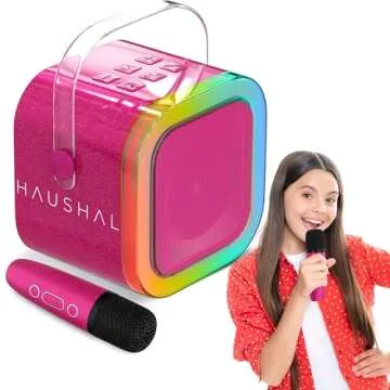 Mini Karaoke Machine with 2 Wireless Mics for Kids