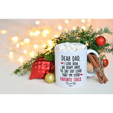 LiliWair Gifts For Dad From Daughter Son for Christmas, Dad Gifts, Father Coffee Mug for Husband from Wife Happy Funny First Birthday Mugs For Father, Daddy Stepdad Stepfather Step Dad's Presents Cup
