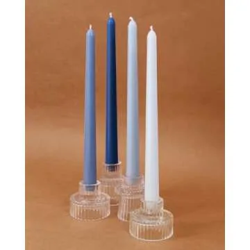 Viyffo Elegant 10 Inch Blue Taper Candles Set of 4