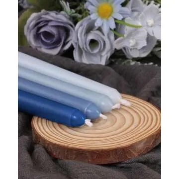 Viyffo Elegant 10 Inch Blue Taper Candles Set of 4