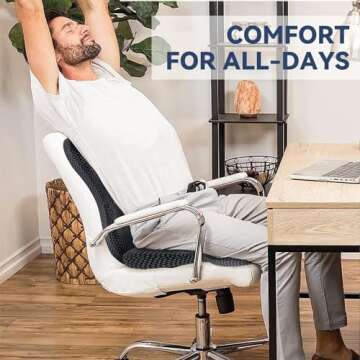 Eyamumo Coccyx Seat Cushion and Vibration Massage Back Cushion-6 Vibrating Modes and 3 Vibration Lev...