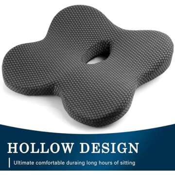 Eyamumo Coccyx Seat Cushion and Vibration Massage Back Cushion-6 Vibrating Modes and 3 Vibration Levels for Seat Back Pain Relief， Seat and Back Massager Pillow Suppor for Stress Relax at Home Office