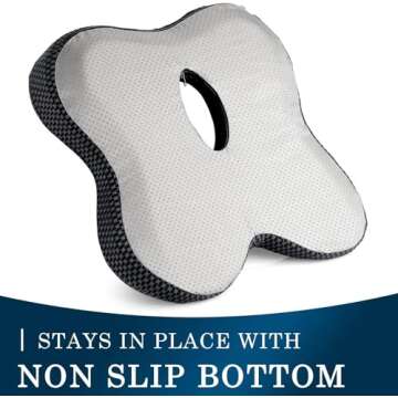 Eyamumo Coccyx Seat Cushion and Vibration Massage Back Cushion-6 Vibrating Modes and 3 Vibration Levels for Seat Back Pain Relief， Seat and Back Massager Pillow Suppor for Stress Relax at Home Office