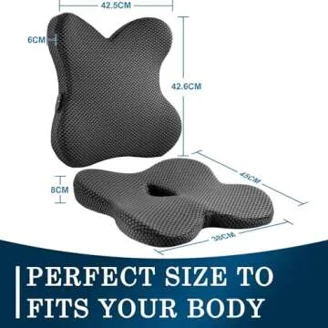 Eyamumo Coccyx Seat Cushion and Vibration Massage Back Cushion-6 Vibrating Modes and 3 Vibration Levels for Seat Back Pain Relief， Seat and Back Massager Pillow Suppor for Stress Relax at Home Office