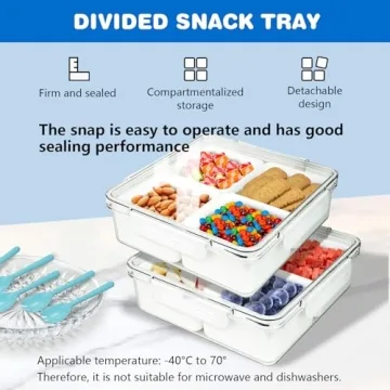 INNOVATIVE LIFE Sealed 4 Compartment Snackle Box Containers