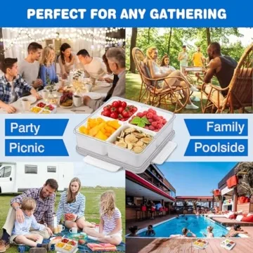 INNOVATIVE LIFE Sealed 4 Compartment Snackle Box Containers