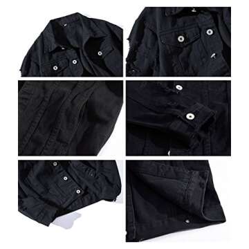 ZLSLZ Womens Cute Solid Distressed Ripped Long Sleeve Denim Jean Jacket Coat Plus Size