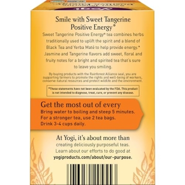 Yogi Sweet Tangerine Positive Energy Tea - Organic Energy Boost