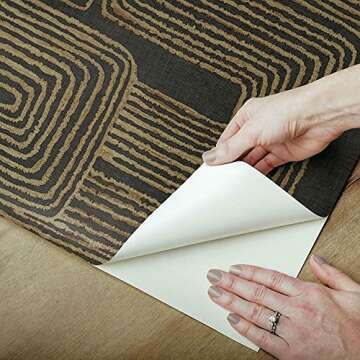 RoomMates RMK12213PL Nikki Chu Black and Metallic Gold Zulu Signature Peel and Stick Wallpaper