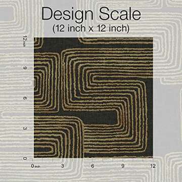 RoomMates RMK12213PL Nikki Chu Black and Metallic Gold Zulu Signature Peel and Stick Wallpaper