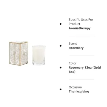 Ergo Soy Candle Pearl Collection Rosemary Scent - 12 Ounces