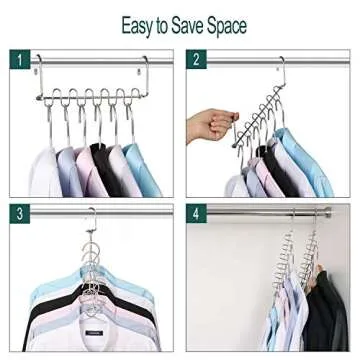 GEFTOL Metal Space Saving Hangers 20 Pack for Organizing