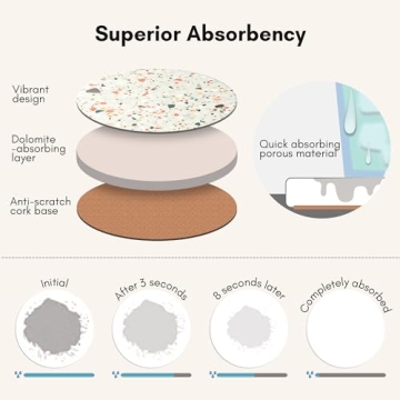 Stylish Terrazzo Marble Coaster Set with Holder