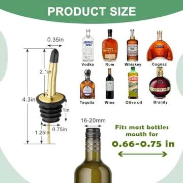WAFJAMF Liquor Pour Spouts Set - 6 Pcs Premium Pourers