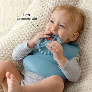 SAMiGO Silicone Teethers for Babies 0-6 6-12 Months Baby Teething Rings Chew Toys for Infant Boys and Girls - 2 Pack