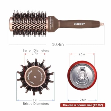 FIXBODY Round Hair Brush for Effortless Blow Drying and Styling