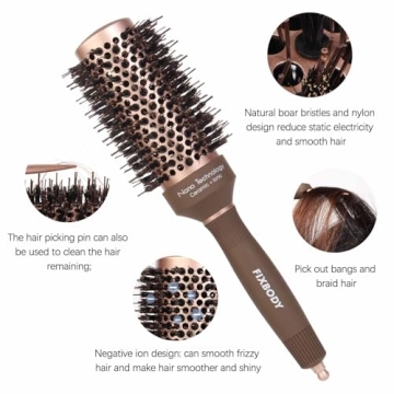 FIXBODY Round Hair Brush for Effortless Blow Drying and Styling