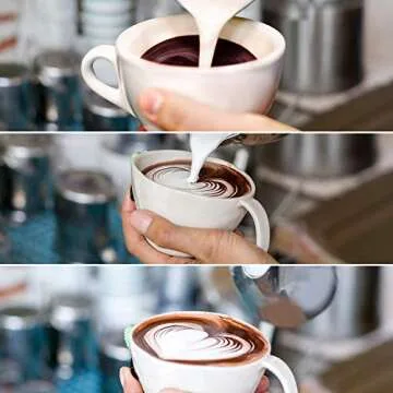 20oz Milk Frothing Pitcher, Stainless Steel Espresso Latte Cup Steaming Pitcher Creamer Cup, Milk Frother Cup Espresso Machine Accessories Barista Tools Jug for Coffee Cappuccino with Latte Art Pen