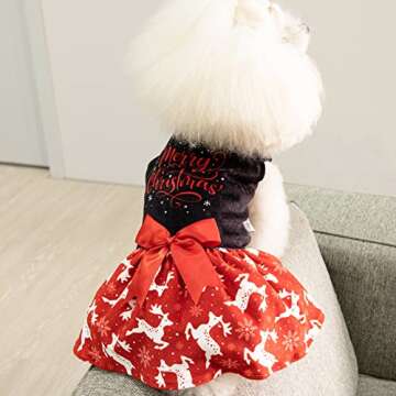 CuteBone Christmas Dog Dress Velvet for Small Dogs