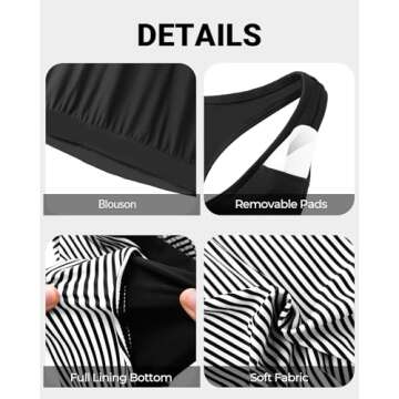 Stylish Yonique Women's Tankini Swimsuit with Tummy Control