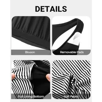 Stylish Yonique Women's Tankini Swimsuit with Tummy Control