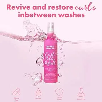 Umberto Giannini Curl Jelly Refresh - 5 fl Oz Vegan & Cruelty Free Refreshing Spray for Zero Frizz, Defined Curls - Moisturising for Curly, Wavy Hair Styling
