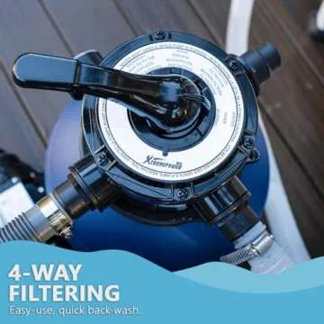 XtremepowerUS High-Flo Sand Filter Pump System 12" Filter Tank 10,000 Gallons for Above Ground Pool 3/4HP Pool Pump 2400GPH Flow