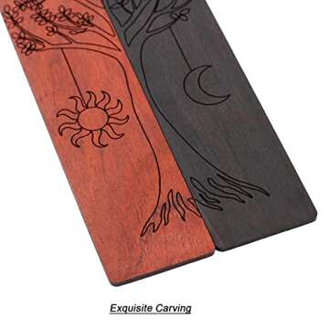 2 Pcs Bookmark,Cute Wooden Book Markers for Men Women, Unique Book Mark (Sun and Moon)