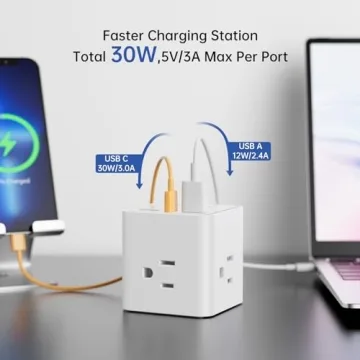 AnnTane 30W Fast Charging USB C Power Strip for Everyone