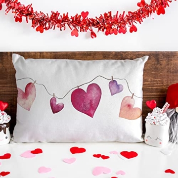 Stylish Watercolor Love Heart Throw Pillow Cover