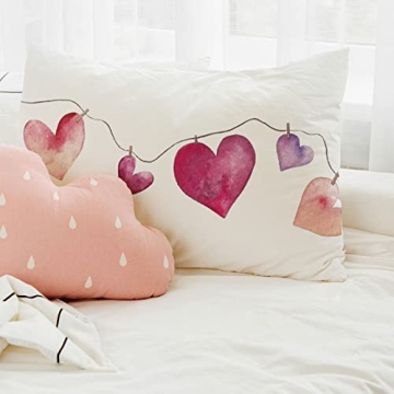 Stylish Watercolor Love Heart Throw Pillow Cover