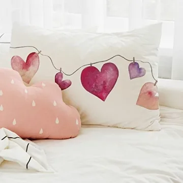 Stylish Watercolor Love Heart Throw Pillow Cover