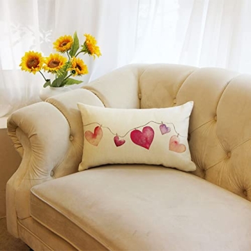 Stylish Watercolor Love Heart Throw Pillow Cover