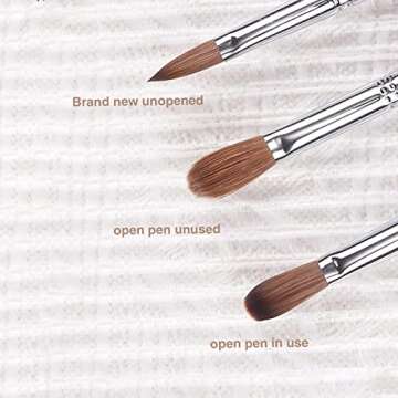 12# Acrylic Nail Brush,Acrylic Handle Professional Nail Art Powder Brush Manicure Tool ,Professional Nail Art Brush Manicure for Women, Sable Nail Art Brush for DIY Home Salon Nail Art Manicure Tool