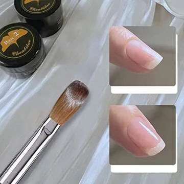 12# Acrylic Nail Brush,Acrylic Handle Professional Nail Art Powder Brush Manicure Tool ,Professional Nail Art Brush Manicure for Women, Sable Nail Art Brush for DIY Home Salon Nail Art Manicure Tool