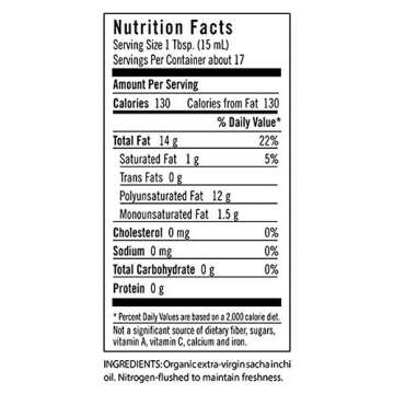 Flora - Sacha Inchi Oil, Cold Pressed & Unrefined, 8.5 Fl Oz