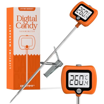 Digital Candy Thermometer with Pot Clip, Instant Read Kitchen Thermometer for Cooking, Baking, and C...