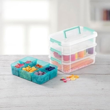 Versatile Sterilite Stack and Carry Hobby Case for Crafts