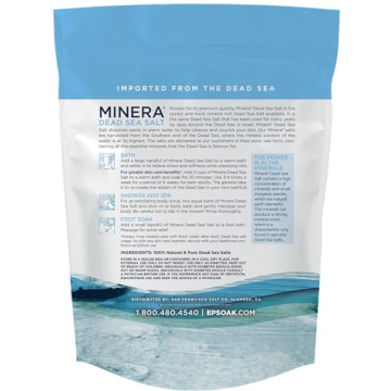Minera Dead Sea Salt, 100% Pure & Natural, 5 lbs. Fine Grain (0-1.7 mm) Bulk Bag, Easily Dissolving Dead Sea Salts for Soaking & Bathing, Skin Nourishing Fine Sea Salt, Unscented