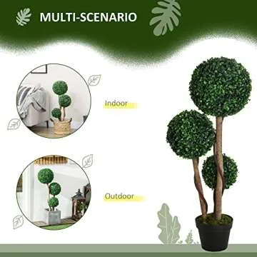 HOMCOM Artificial Boxwood Tree for Home and Garden Decor