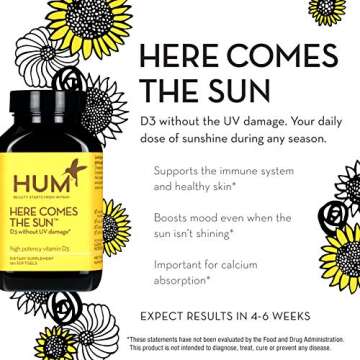 HUM Here Comes the Sun - 2000 IU Vitamin D3 (120 Softgels)