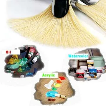 Amagic Fan Brush Set: Versatile Hog Bristle Art Brushes