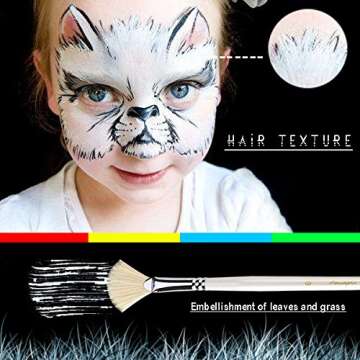 Amagic Fan Brush Set - Hog Bristle Natural Hair - Artist Soft Anti-Shedding Paint Brushes for Acrylic Watercolor Oil Painting, Long Wood Handle with Case, Set of 6