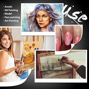 Amagic Fan Brush Set: Versatile Hog Bristle Art Brushes