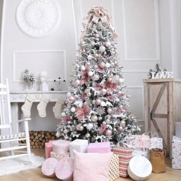 Shatterproof Rose Gold Christmas Ornaments - 36pcs Set