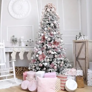 Shatterproof Rose Gold Christmas Ornaments - 36pcs Set