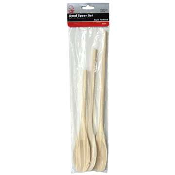 Chef Craft Select Maple Solid Spoon Set - Durable 3 Piece Set for Cooking