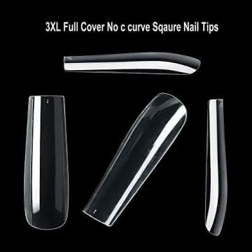 SITELENABY 3XL Full Cover Square Nail Tips, 360pcs